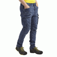 DIADORA UTILITY Jean de travail élastique STONE CARGO LIGHT - Bleu/Vert L/XL - FR(46) - US (34) - L bleu multi-matériau 8032521547438