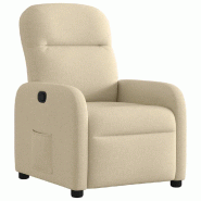 Fauteuil inclinable Crème Tissu Modèle Uermonel - 4015530