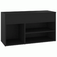 Helloshop26 - Banc à chaussures bottes commode étagère meuble entrée rangement 80 x 30 x 45 cm bois d'ingénierie noir 02_0022996 - noir Bois mass