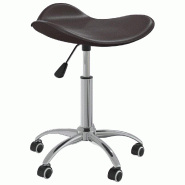 Helloshop26 - Chaise fauteuil siège de bureau informatique étude similicuir brun 02_0024035 - acier 3000214649962