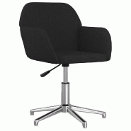 Helloshop26 - Chaise fauteuil siège pivotante de bureau informatique étude tissu noir 02_0024161 - noir métal 3000214717289