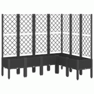 Helloshop26 - Jardinière bac lit surélevé plantes fleurs terrasse jardin avec treillis 160 x 120 x 142 cm PP noir 02_0038253 - 3000214201672 Helloshop26 - Jardinière bac lit surélevé plantes fleurs terrasse jardin avec treillis 160 x 120 x 142 cm PP noir 02_0038253 - 3000214201672