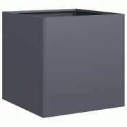 Helloshop26 - Jardinière moderne pour jardin balcon 40 x 40 x 40 cm design élégant profondeur en acier laminé à froid anthracite 02_0051453 - aci
