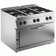 KBS Gastrotechnik KBS Cuisinière à gaz 6 brûleurs avec four à gaz Jumbo 6x 6 kW 1200x730x900 mm Allumage piézoélectrique - 10421409