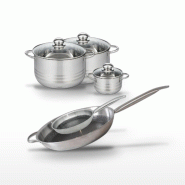 Lot 2 Poêles 24/32cm & 3 Faitouts 12/20/24cm Elo Relief Solution - gris 3176239942194