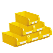 Lot de 10 bacs à bec plastique 28l jaune_0