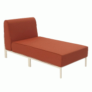 Oviala Business Méridienne pour salon de jardin modulable en tissu terracotta Oviala 73 x 153 x 78 cm - orange polyester 114827