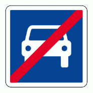 Panneau C108 - Fin de route pour automobile