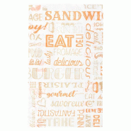 Sachet papier ingraissable burger et hotdog Parole orange 14+7x22cm - par 500