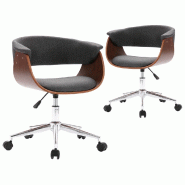 VidaXL Chaises pivotantes à manger lot de 2 gris tissu Modèle Kervane - 3054884