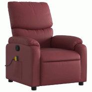 VidaXL Fauteuil de massage inclinable Rouge bordeaux Similicuir Modèle Rerviora - 8721012201989