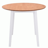 VidaXL Table à manger ronde à abattant MDF blanc Modèle Zenith Horizon - 245370