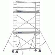 Échafaudage roulant aluminium DOCKER 85 version lisses - Hauteur de travail : 5,90 m - DUARIB - 7125040 Échafaudage roulant aluminium DOCKER 85 version lisses - Hauteur de travail : 5,90 m - DUARIB - 7125040