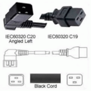 Câble d'alimentation coudé C19/C20 20A NOIR (ANGLED)