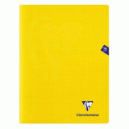 Clairefontaine Lot de 10 Cahier Mimesys 24x32, 96p./48 feuilles 90 g/m² piquées, coloris jaune, quadrillé 5x5 - 3329683433620