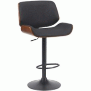 CLP Tabouret de bar Beverley Tissu Noyer / Noir - marron textile 326446 CLP Tabouret de bar Beverley Tissu Noyer / Noir - marron textile 326446