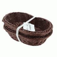 Corbeilles polypro tressé ovales "Cola" en lot de 2 - 26x20x6,5cm - par 15