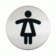 DURABLE Picto panneau de toilettes pour dames, montage mural, acier inoxydable 8,3 x 8,3 cm - multicolore 4904-23