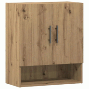 Helloshop26 - Armoire murale en bois d'ingénierie chêne artisanal 60 x 31 x 70 cm grand espace de rangement fonction décorative 02_0051133 - Bois m