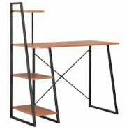 Helloshop26 - Bureau table poste de travail meuble d'ordinateur informatique étude avec étagère et 102 x 50 x 117 cm brun 02_0023481 - 3000214347158 Helloshop26 - Bureau table poste de travail meuble d'ordinateur informatique étude avec étagère et 102 x 50 x 117 cm brun 02_0023481 - 3000214347158