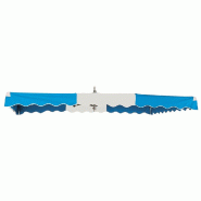Kit parasol télescopique 3x2.5 m - bleu ciel/blanc/bleu ciel - tout alu avec pied tripode