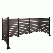 Mendler Alu Clôture pour poubelles HWC-K57, habillage pour poubelles, aspect bois extensible 130x300x110cm ~ gris - gris métal 96948+4x96949