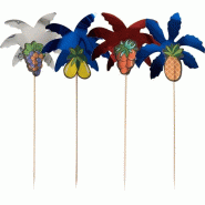 Piques décoratifs 19,5 cm couleurs assorties "Palm Leaf" (250 unités) PAPSTAR - Bois massif 12699