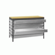 PROREGAL Établi BUFFALO avec tiroirs | HxLxP 84x150x76cm | Capacité de charge 600kg | anthracite - gris métal PR_RS44-11 PROREGAL Établi BUFFALO avec tiroirs | HxLxP 84x150x76cm | Capacité de charge 600kg | anthracite - gris métal PR_RS44-11