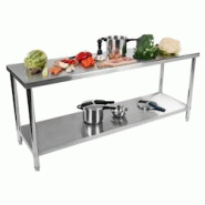 Royal Catering - Royal Catering Table de Travail INOX RCAT-200/60-NW (200 x 60 x 85 cm, Capacité de Charge 160kg, Pieds réglables, Acier - 425092869