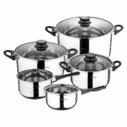 San Ignacio - Batterie de Cuisine Toledo 8 pièces (Ø16/18/20/24/28 cm) en Acier Inoxydable - multi-matériau Q1876