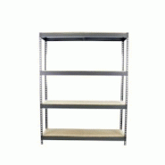 SimonRack Étagères Charge Lourde 2000x1500x450 mm, 4 Niveaux en Bois, 400 kg par Niveau, Structure Acier, Gris/Bois - Ecoforte - gris métal 8435104