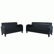 VidaXL Ensemble de canapés 2 pcs cuir synthétique noir Modèle Java - 8718475614500