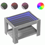 VidaXL Table basse avec LED sonoma gris 73x53x45 cm bois d'ingénierie Modèle Riviera Pro - 847551