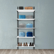 Élément de départ Global noir 5 tablettes blanc L90xH240cm