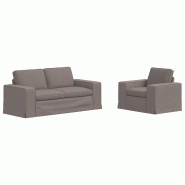 Canapé 2 pcs Taupe 182 x 80 x 82 cm tissu Modèle Apex Design Élite - Matériau naturel 8721364374355