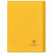 Clairefontaine Lot de 10 Cahier Kover Book A4, 96p./48 feuilles 90 g/m² piquées, couv. Transparente jaune, Séyès - 3037929714067