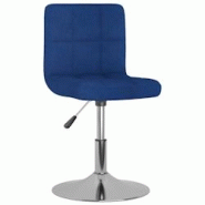 Décoshop26 - Chaise pivotante de salle à manger hauteur réglable en tissu bleu DEC025068 - bleu 3000255055104 Décoshop26 - Chaise pivotante de salle à manger hauteur réglable en tissu bleu DEC025068 - bleu 3000255055104