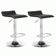 Décoshop26 - Lot de 2 tabourets de bar en synthétique noir hauteur réglable avec repose-pieds chromé TDB10162 - noir 3000917069609 Décoshop26 - Lot de 2 tabourets de bar en synthétique noir hauteur réglable avec repose-pieds chromé TDB10162 - noir 3000917069609