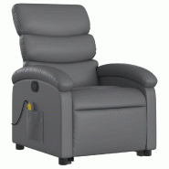 Fauteuil inclinable de massage Gris Similicuir Modèle Zelmoria - 8721012165380