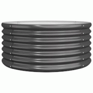 Helloshop26 - Jardinière bac lit surélevé plantes fleurs terrasse jardin acier enduit de poudre 80 x 80 x 36 cm anthracite 02_0038060 - 3000214041209 Helloshop26 - Jardinière bac lit surélevé plantes fleurs terrasse jardin acier enduit de poudre 80 x 80 x 36 cm anthracite 02_0038060 - 3000214041209