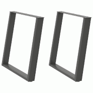Helloshop26 - Lot de 2 pieds de table à manger en U 70 x 72-73 cm avec niveleurs réglables design moderne en acier anthracite 02_0057074 - acier 300