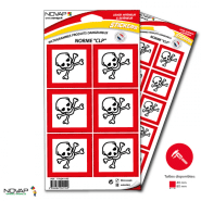 Planches de 10 panneaux adhésifs 40x40 mm produits dangereux - PADLPN-NV01/DG06_0