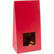 Pochette rouge avec fenêtre 7.7x5x15.5 cm - par 50