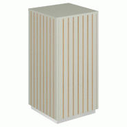 Podium 1 porte push-pull Vertigo T03 MDF naturel et blanc mat 45x45x90cm