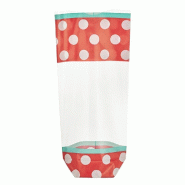 Sachet confiseur imprimé rouge 12 x 26 cm avec fond carton - par 100