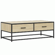 VidaXL Table basse chêne sonoma 100x50x35cm bois d'ingénierie et métal Modèle Nectar Plus - 848780