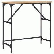 VidaXL Table console chêne sonoma 75x32x75 cm bois d'ingénierie Modèle Atlas Métal - 834061