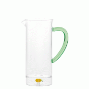 Zafferano Teca Frutta Carafe En Verre Borosilicaté À Double Fond Avec Décor Citron Fait À La Main Pour Un Service De Table Élégant Et Fonctionne