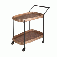 AC ANGEL CERDA Angel Cerdá Desserte minibar en noyer et acier noir 3290C 89 x 56 x 89 - marron Bois manufacturé 8435631045007