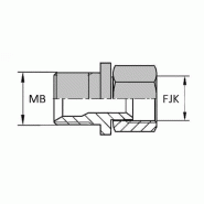 Adaptateur droit mâle BSP pour bague BS x femelle tournant Komatsu® - 3/4' , 26.44 , 30X150